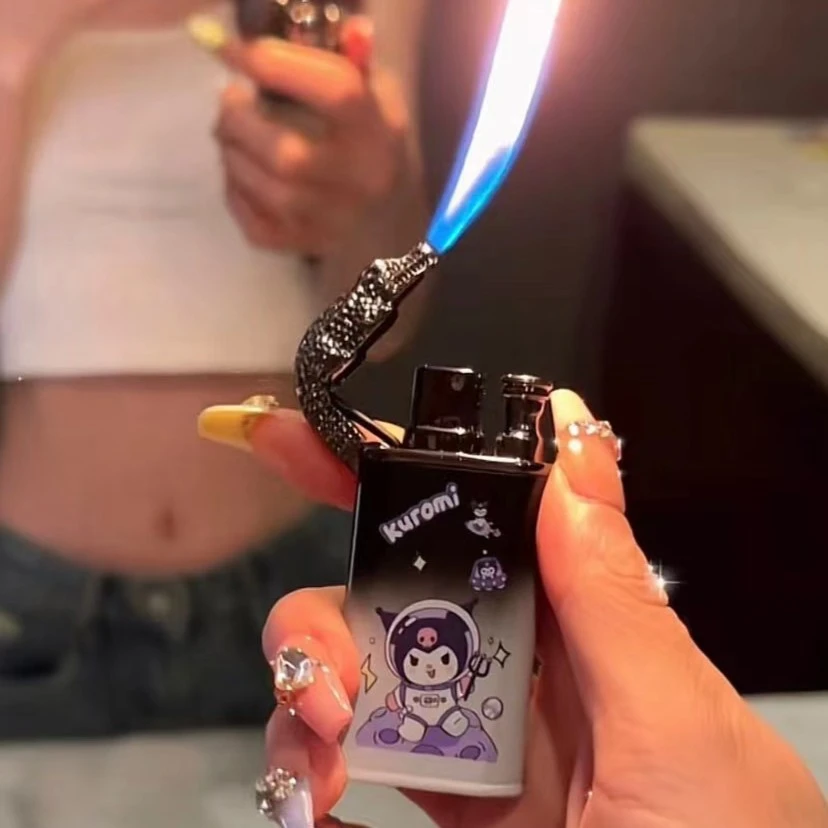 个性男士网红打火机鳄鱼头双火可爱卡通库洛帕恰狗高颜值渐变色