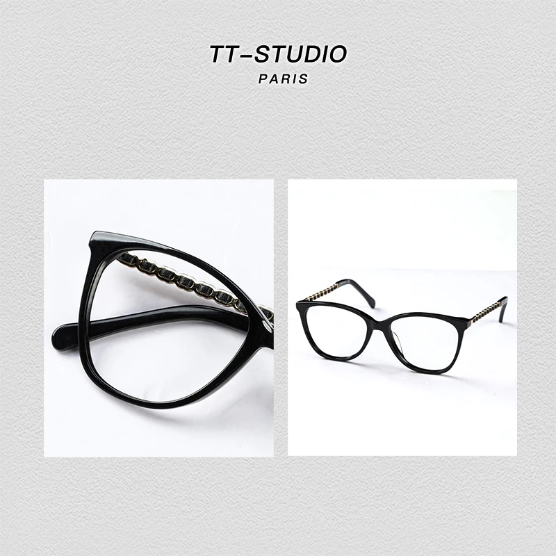 TT-Studio 气质防蓝光时尚透明太阳镜可拆卸简约复古大框