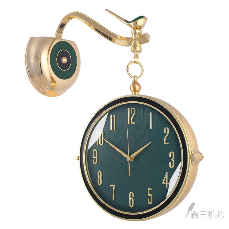 挂钟客厅创意时尚家用北欧风轻奢时钟现代时尚挂表石英钟双面钟表