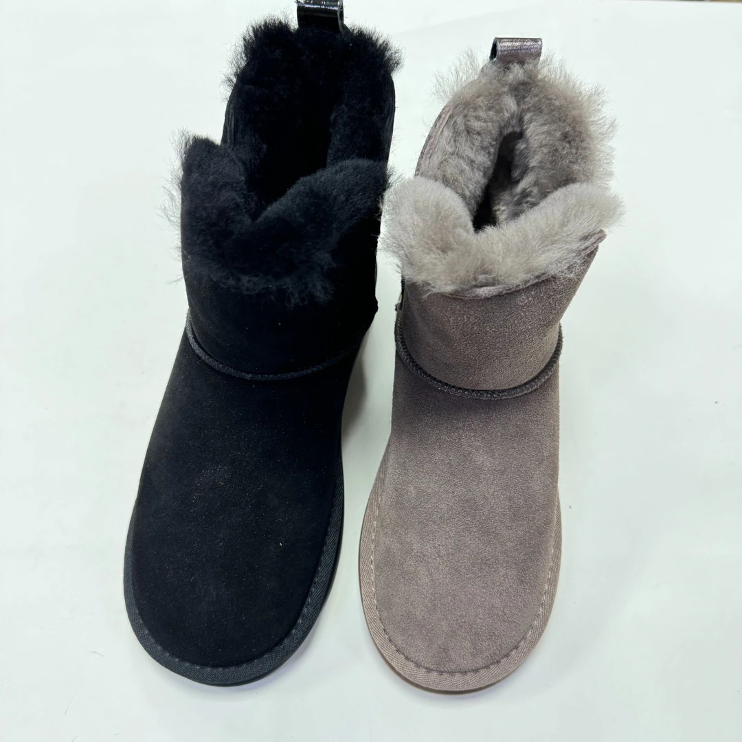 真皮女棉鞋时尚休闲百搭加绒加厚雪地靴96903W