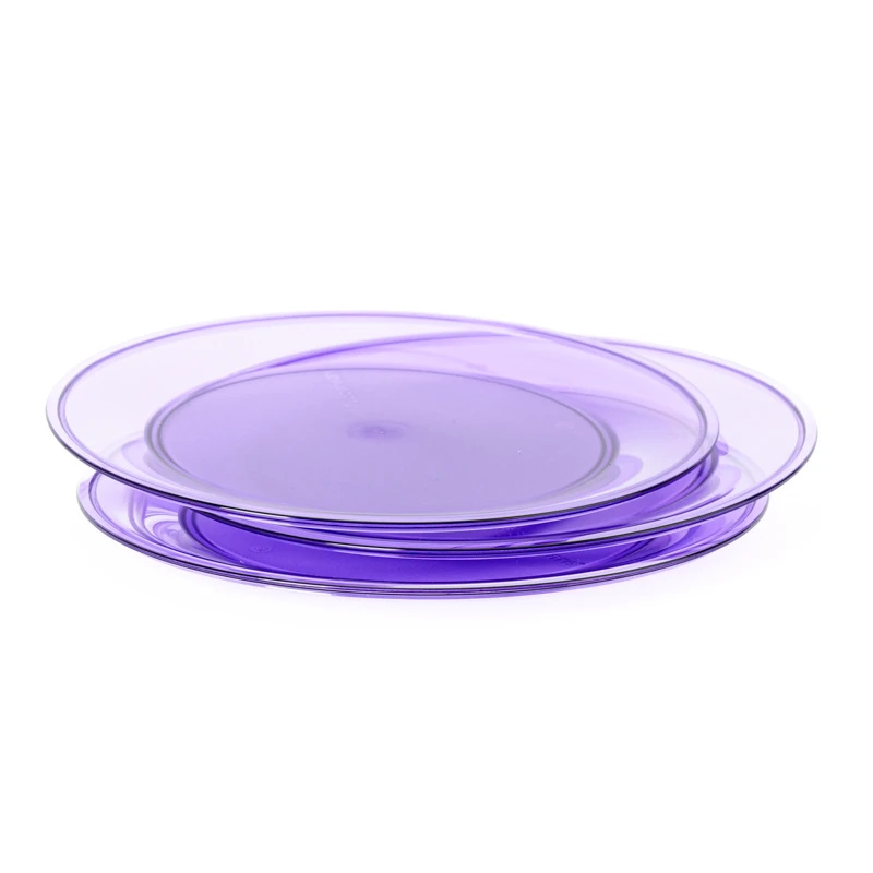 （海）特百惠 微波餐碟 简约透明彩色微波碟盘子 家用大容量餐碟