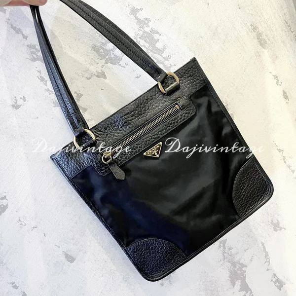 大吉中古/Prada普拉达尼龙拼皮手提包