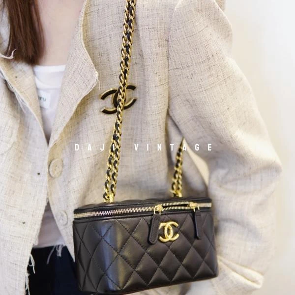 大吉中古/Chanel双链条长盒子斜挎包