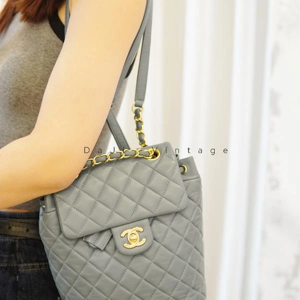 大吉中古/Chanel香奈儿雾霾蓝双肩包