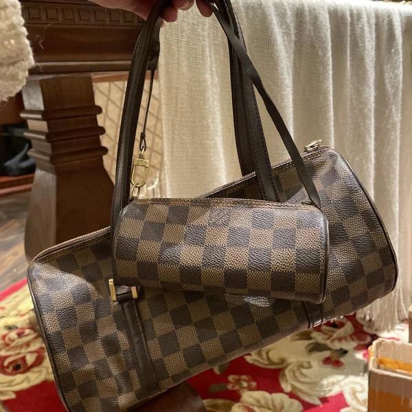 大吉中古/LV路易威登棋盘格巴比龙30寸带子包