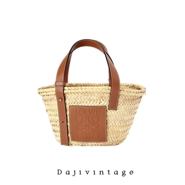 大吉中古/Loewe小号菜篮子草编手提包