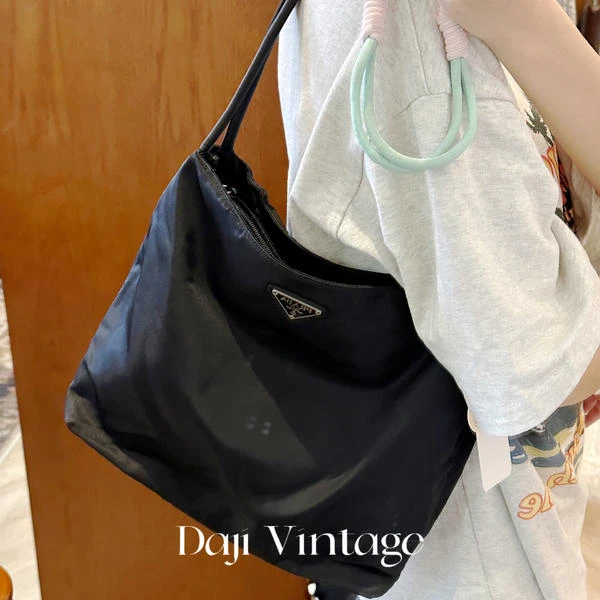 大吉中古/PRADA普拉达黑银30托特单肩包
