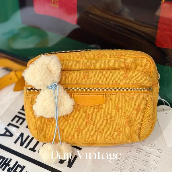 大吉中古/LV橘色老花腰包