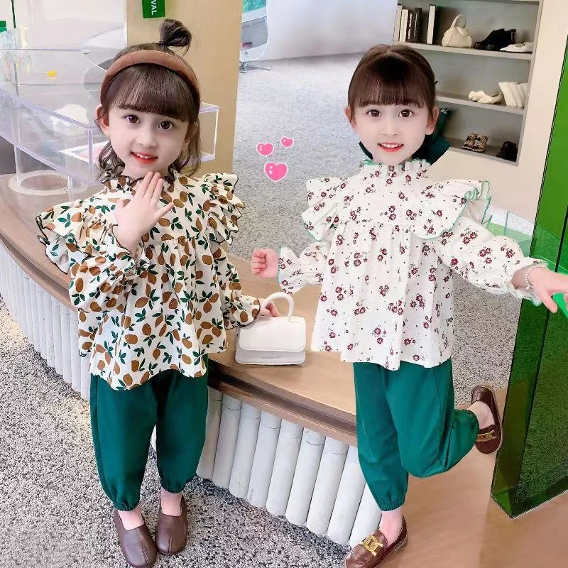 女童新款上衣儿童衬衫碎花衬衣可爱休闲时尚衬衫