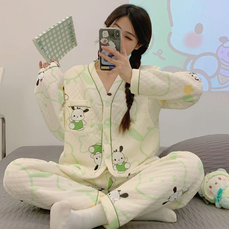 纯棉月子服产后加厚空气棉秋冬款孕妇睡衣冬季怀孕期哺乳家居套装