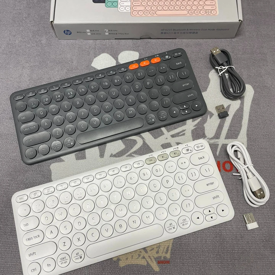 99新 HP/惠普 K231键盘 蓝牙键盘 办公键盘 无线蓝牙双模可充电