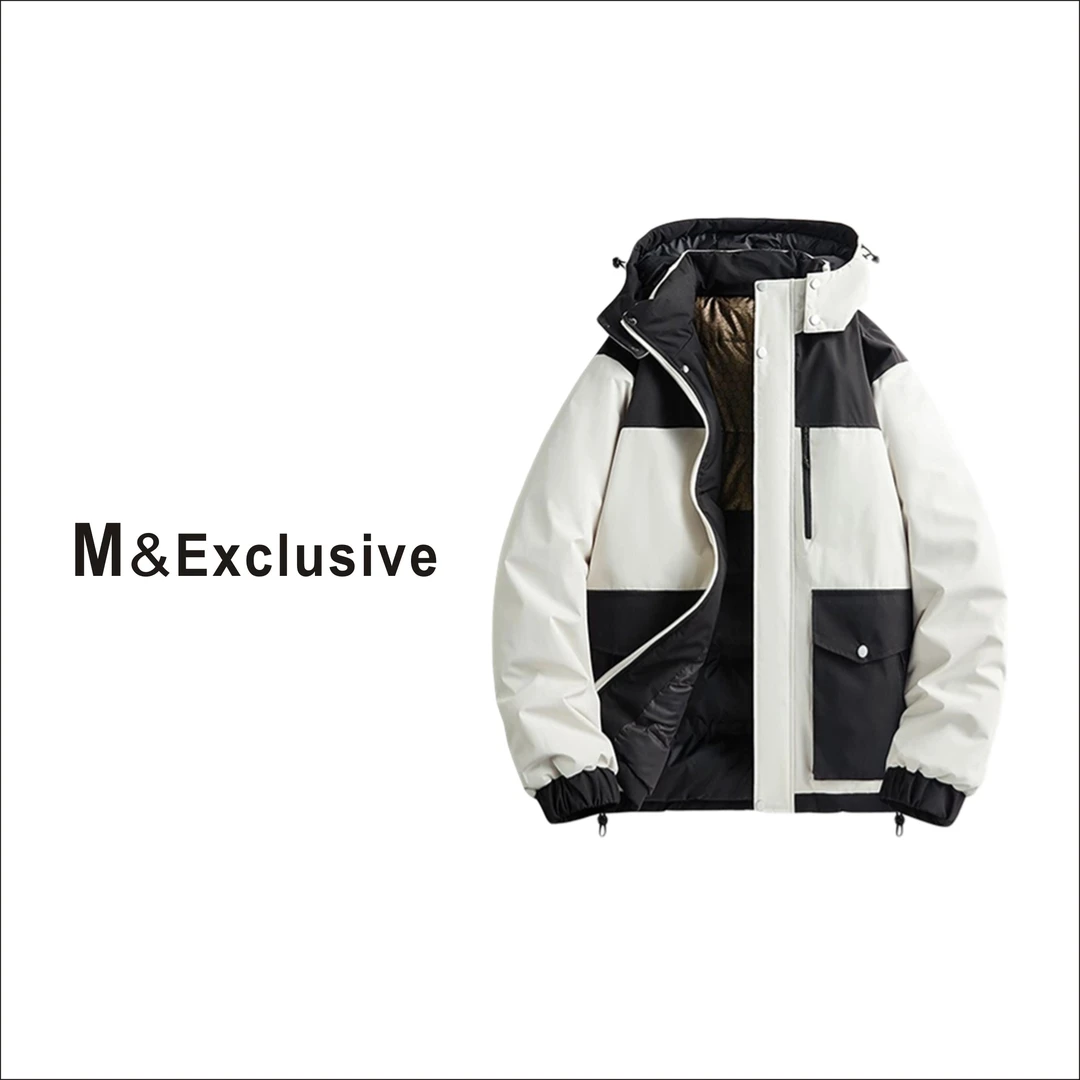 门店599!M&E(欧美订单)情侣款黑金石墨烯加厚款冲锋棉服外套2302