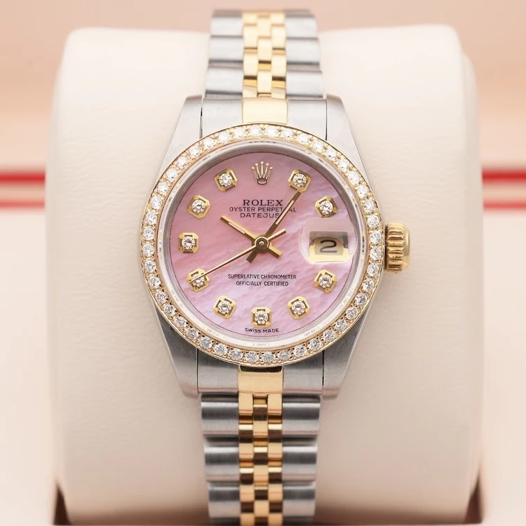 99新 Rolex/劳力士 日志型系列26mm自动机械女士腕表69173后镶钻