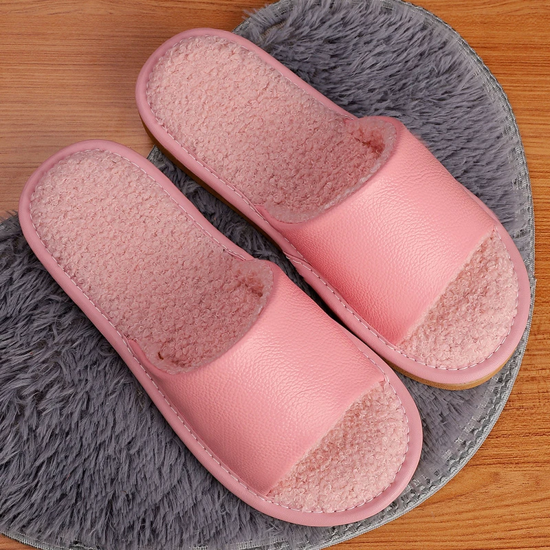 真皮拖鞋毛毛厚底居家四季家用男女夏季室内布艺静音无声防滑拖鞋
