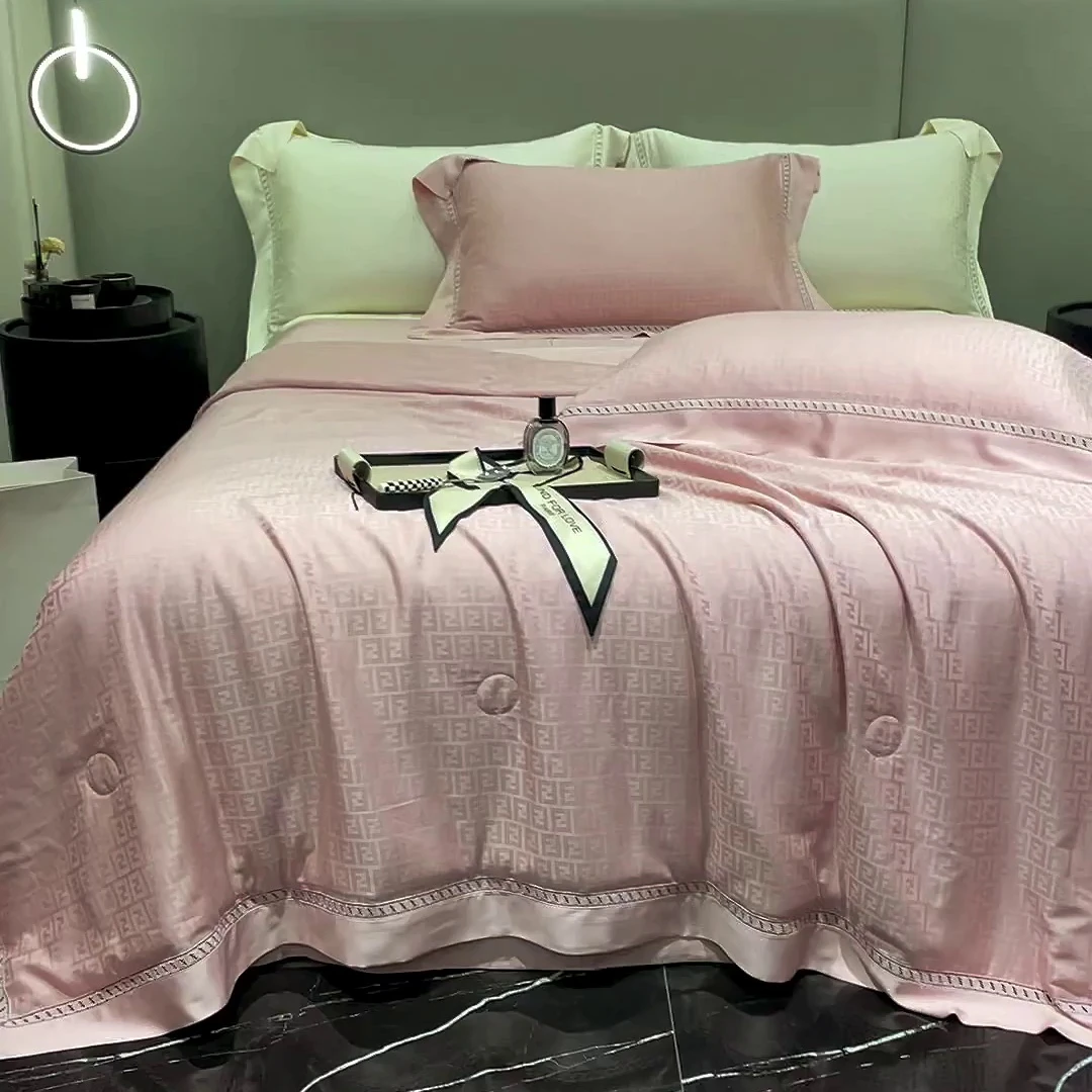 美作师高端亲肤轻奢舒适可水洗100S提花夏被空调薄被夏凉被四件套