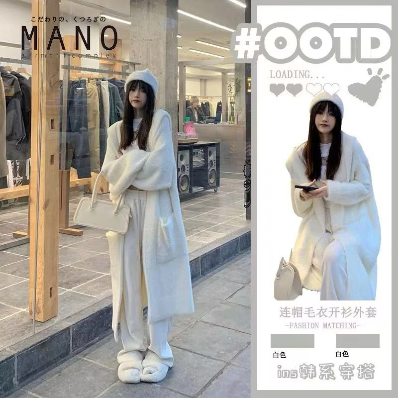 080白雪公主气质款慵懒风长款水毛毛外套