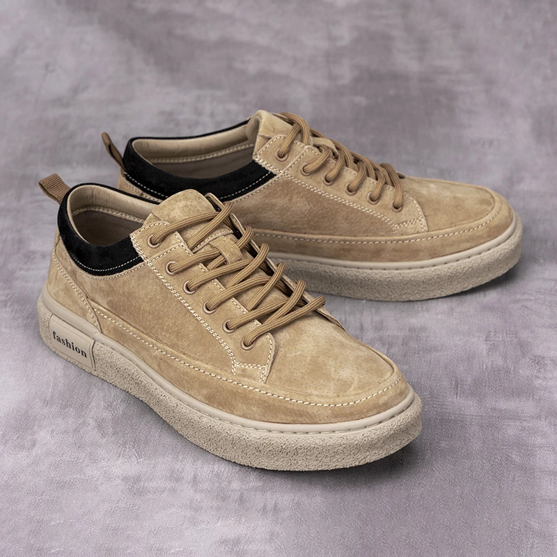 男款夏季低帮休闲百搭潮流板鞋男士圆头系带潮鞋厚底男鞋