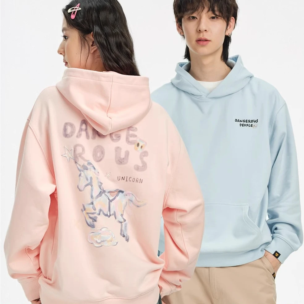Dangerouspeople薛之谦dsp潮酷趣味油画印花宽松休闲百搭连帽卫衣