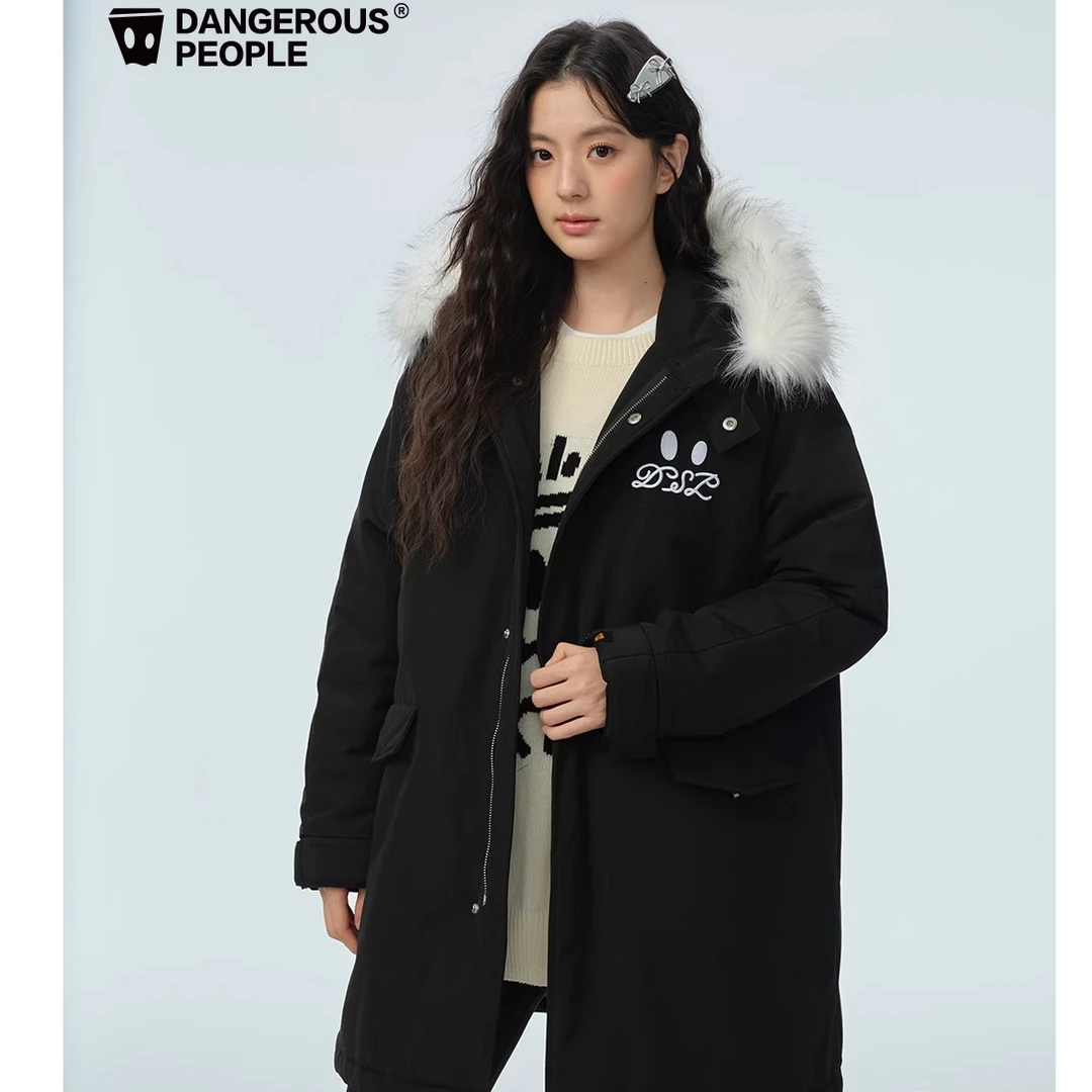 Dangerouspeople薛之谦dsp可拆卸毛领连帽棉服冬季时尚百搭潮外套