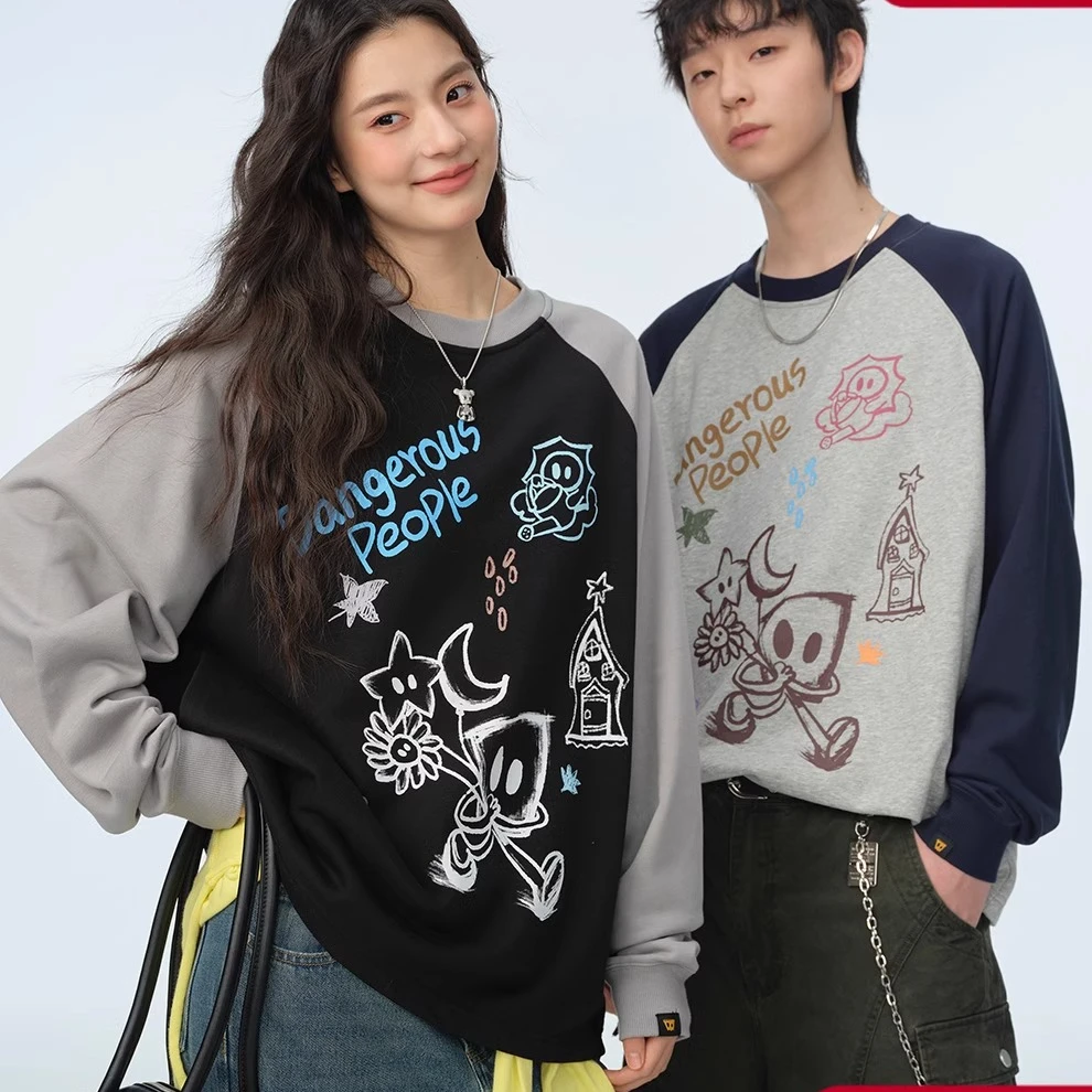 Dangerouspeople薛之谦dsp潮酷直喷小D休闲直筒百搭插肩圆领卫衣