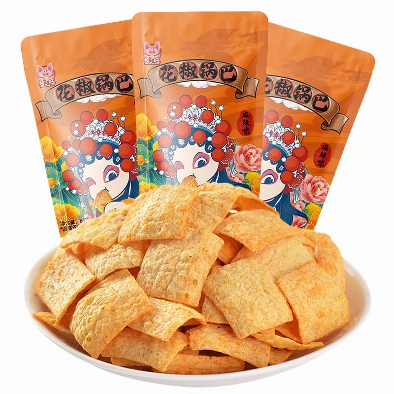 手工花椒锅巴麻辣膨化食品老式怀旧网红小零食酥脆锅巴