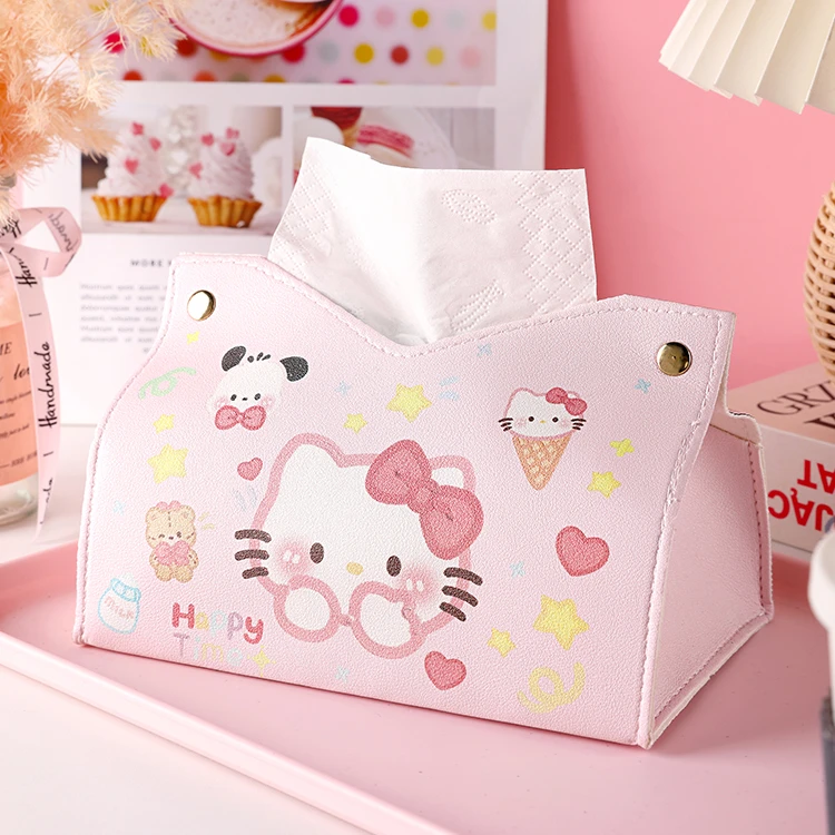 HelloKitty可爱卡通纸巾盒高级抽纸盒家用车载桌面创意餐巾纸抽盒