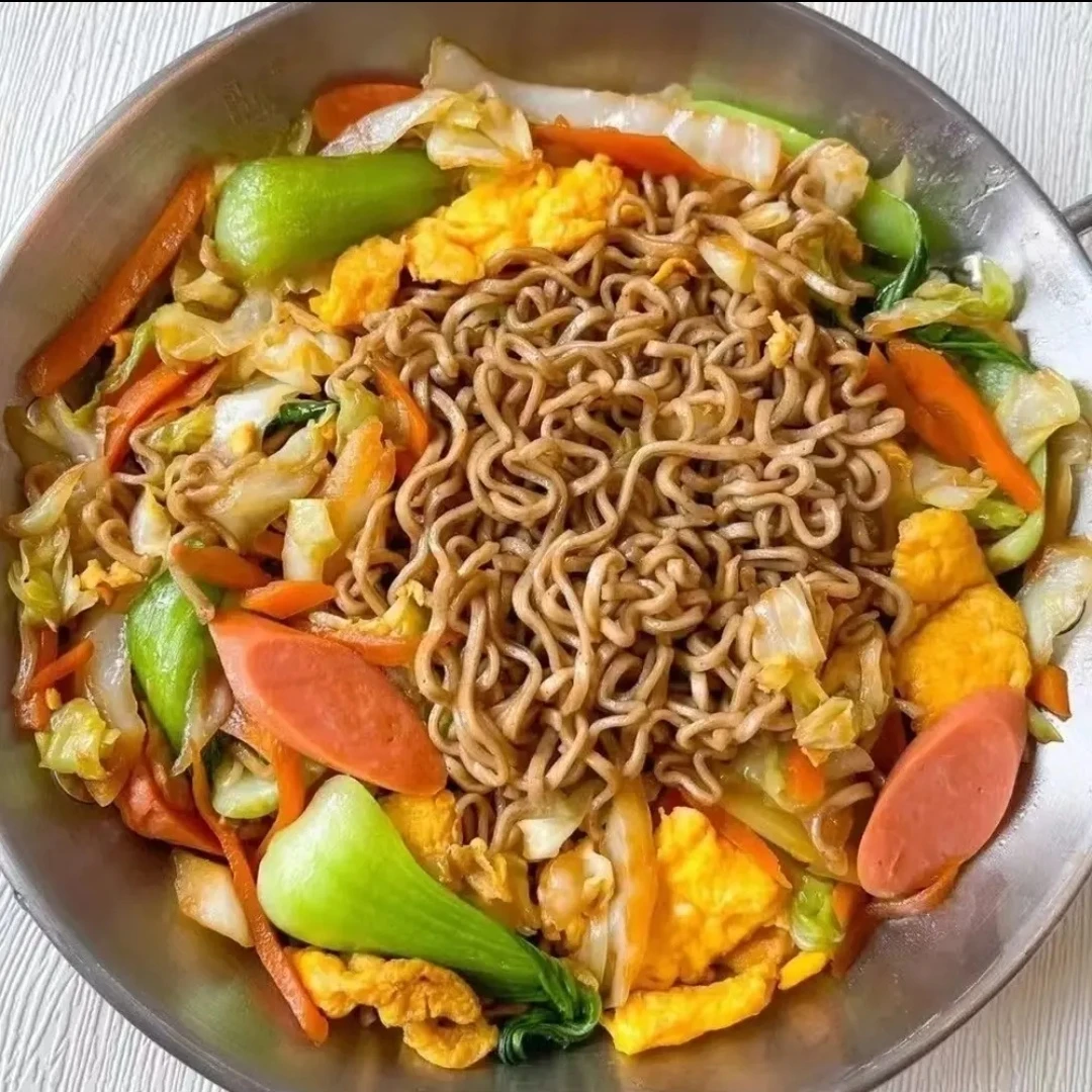 荞麦非油炸葱油拌面饱腹粗粮细作好吃有营养