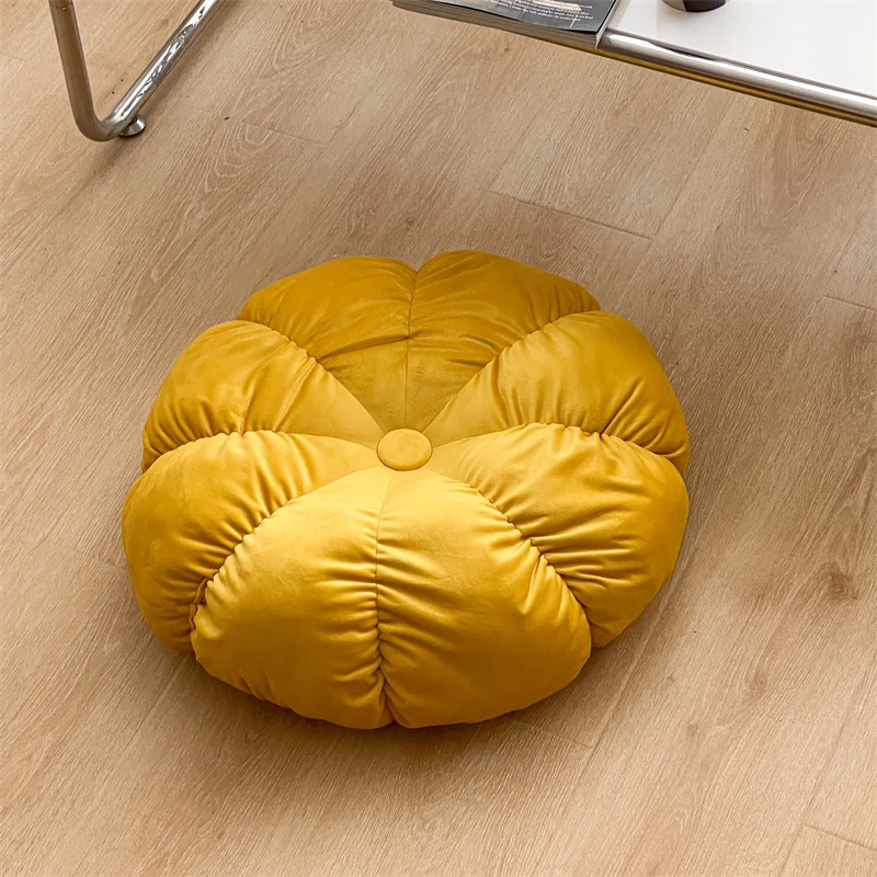 【超级红】 南瓜手工坐垫轻奢可爱卧室简约毛绒加厚榻榻米