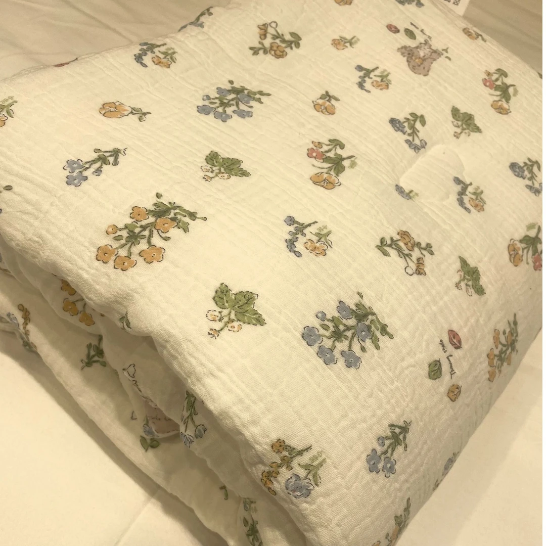 【超级红】花栗鼠 双层纱皱布儿童印花冬被