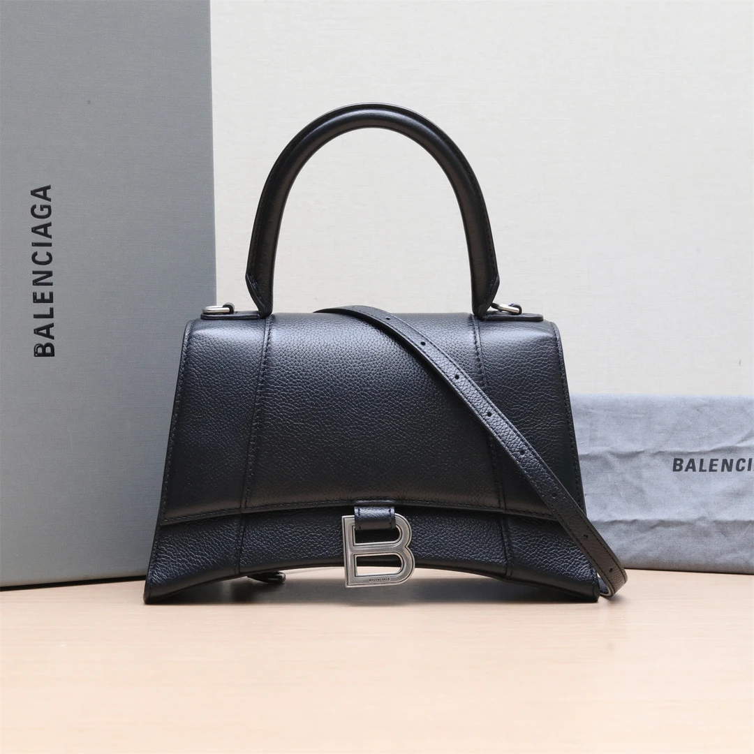 99新 Balenciaga/巴黎世家 沙漏手袋 S码 黑色 P234243611
