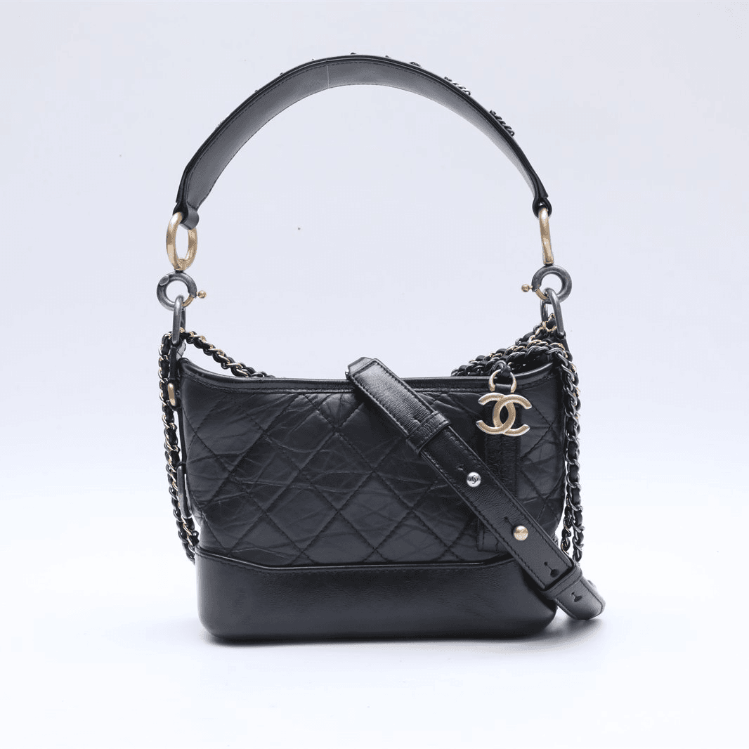 99新 Chanel/香奈儿 GABRIELLE 流浪包小号 20cm黑29开P224725353