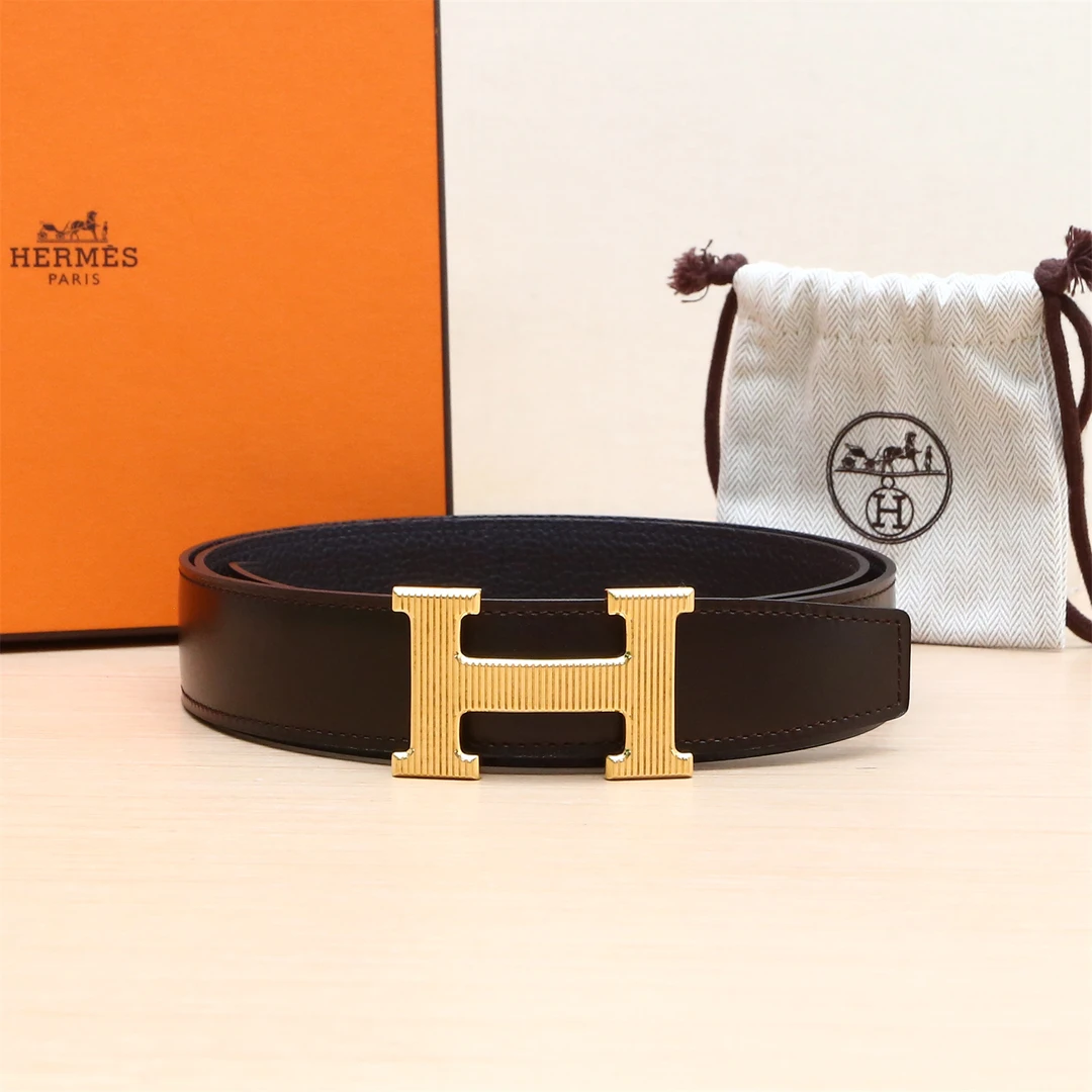 99新 Hermes/爱马仕 腰带 47巧克力色皮革C T刻 100cm P234039601