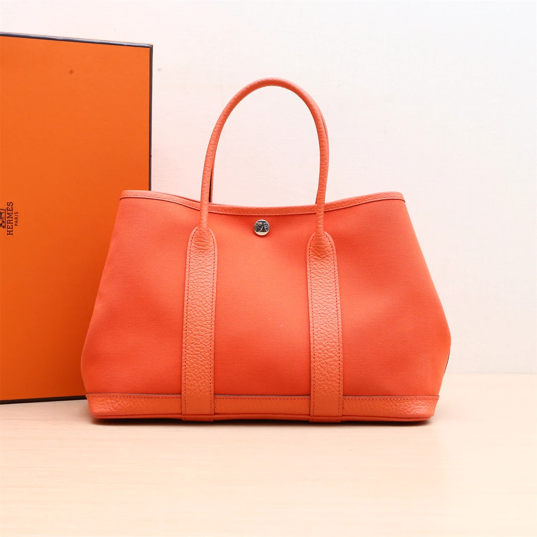 99新 Hermes/爱马仕 花园包 30柑橘橙 X刻P234142242