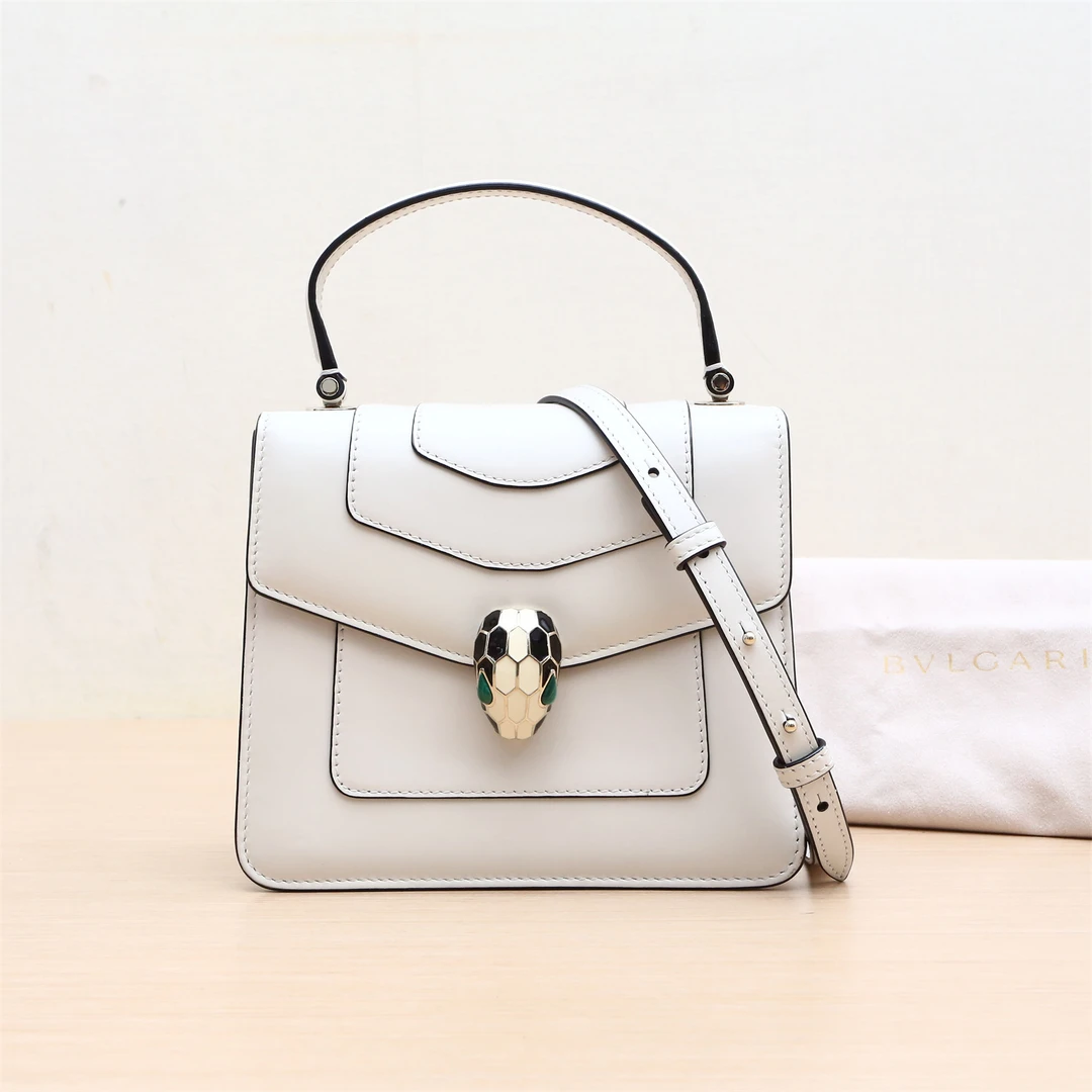 95新 BVLGARI/宝格丽  蛇头包 小号 手柄 18 白色 P234865193
