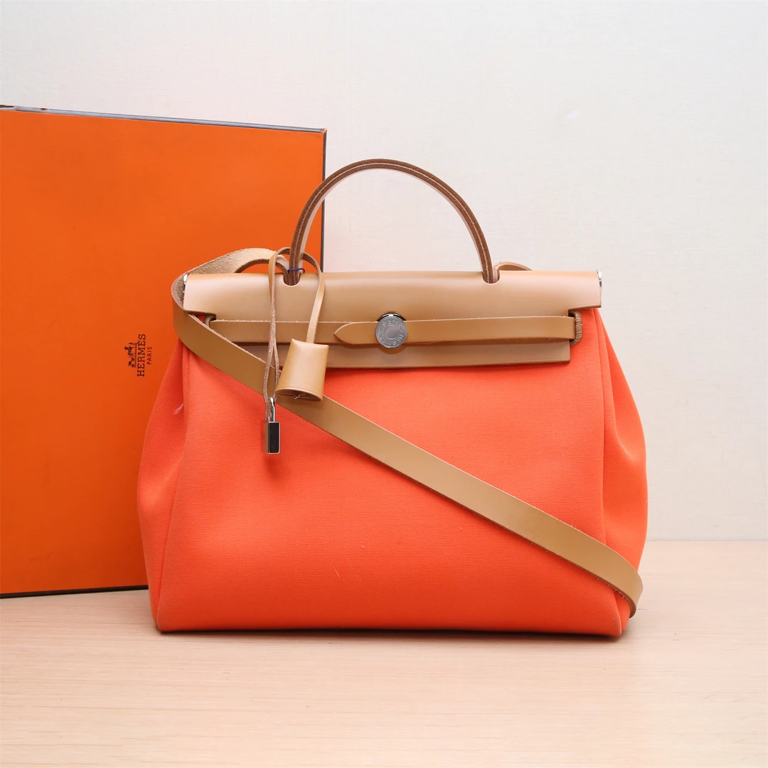 95新 Hermes/爱马仕 活动 Herbag 31包 爱马仕橙U刻P204820136