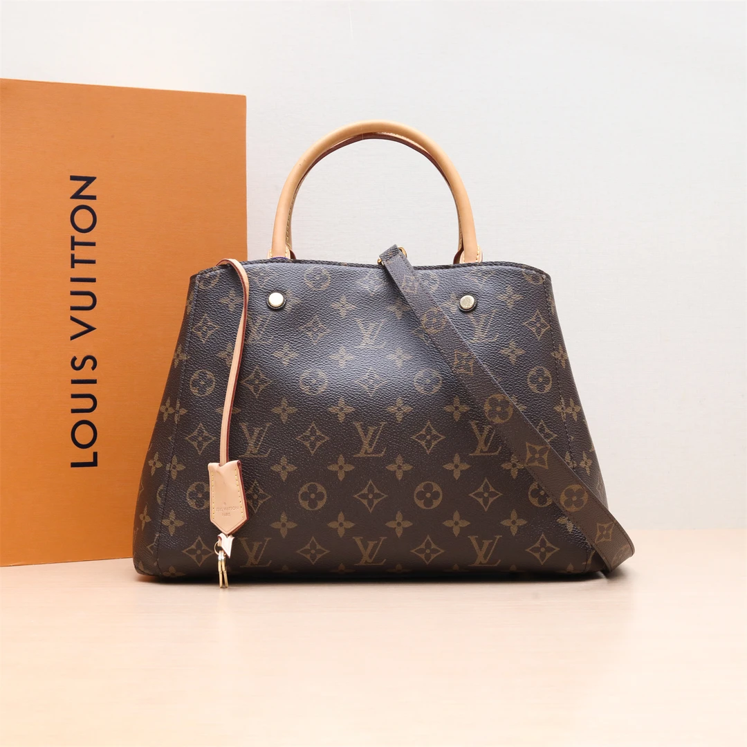 95新 LouisVuitton/路易威登  蒙田包 中号 老花 2017 P214450520