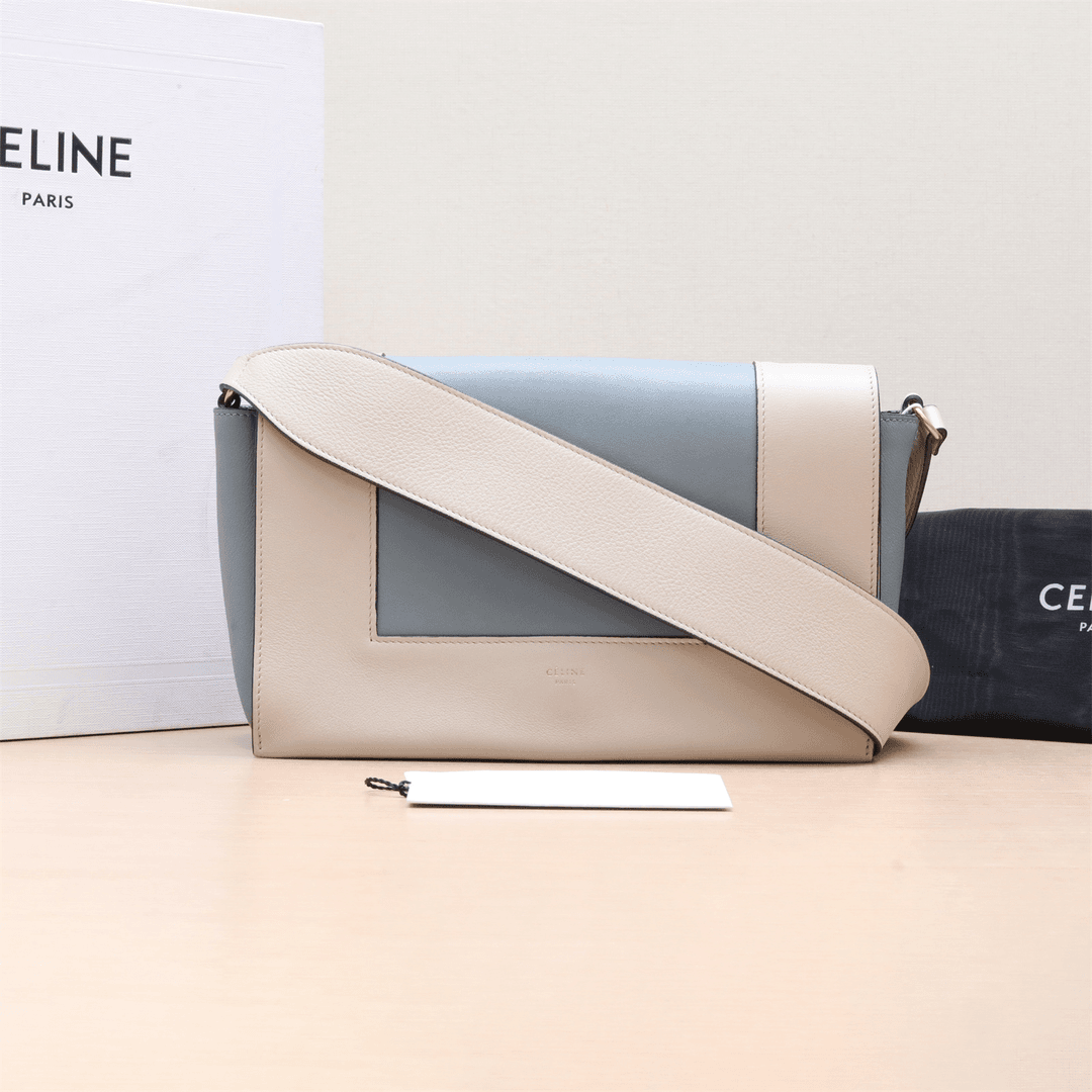 95新 Celine/思琳 Frame 小方包 中号 拼色 皮革C P224829407