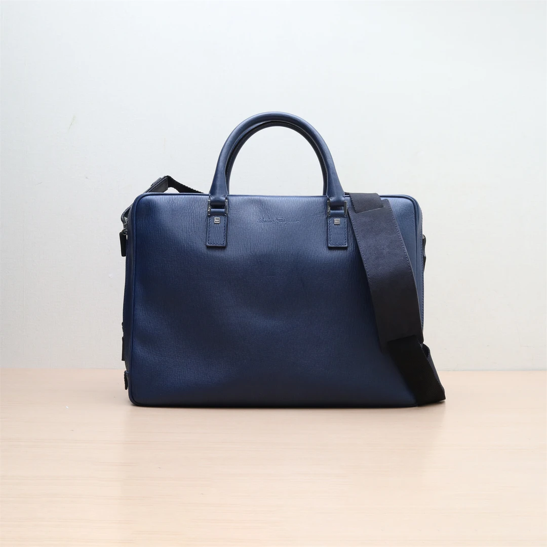 95新 FERRAGAMO/菲拉格慕 男士公文包 手提 斜挎包 蓝P224308266