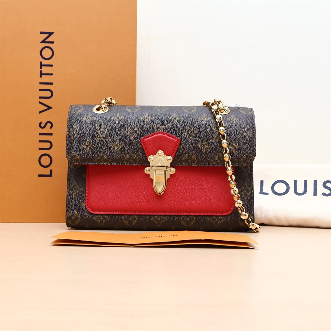 99新 LouisVuitton/路易威登 维多利亚 手袋 红色2018 P234035448