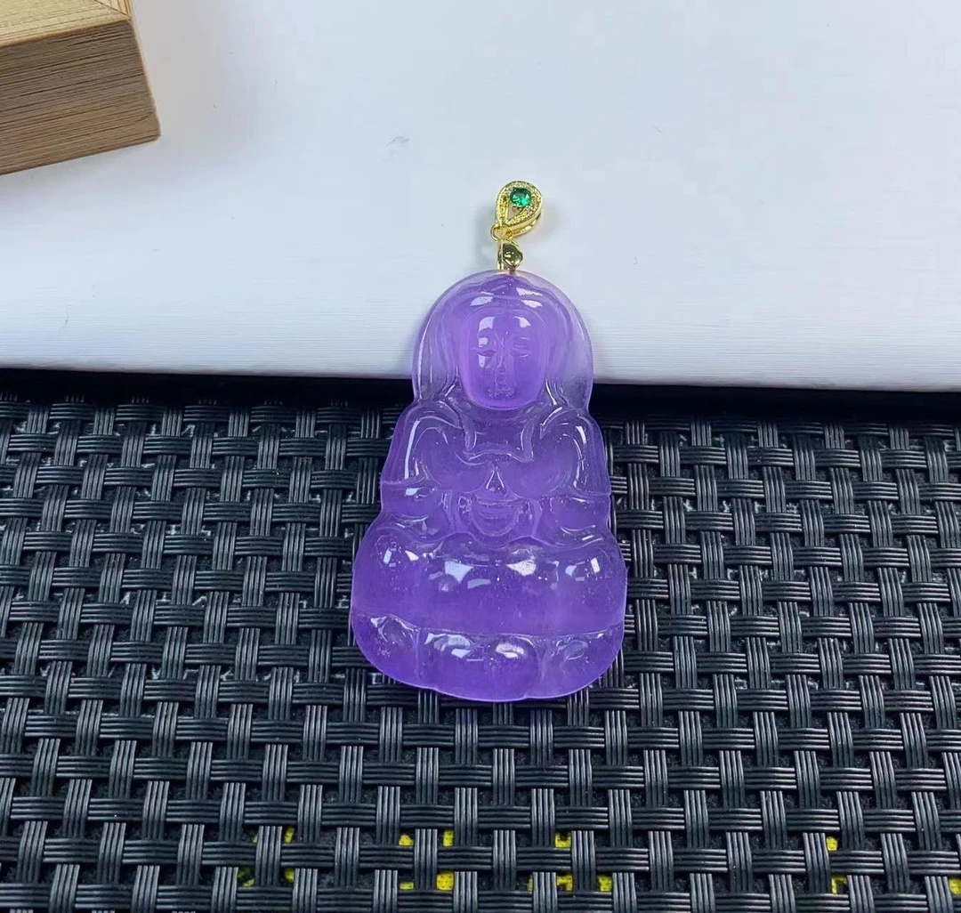 （聚宝严选）1089紫观音吊坠金扣头精致气质妈妈款时尚精美