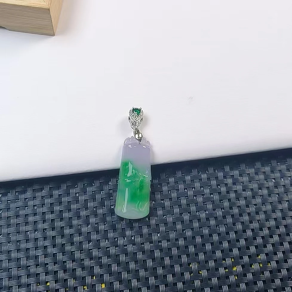 （聚宝严选）D022紫绿竹子吊坠精致气质妈妈款时尚精美