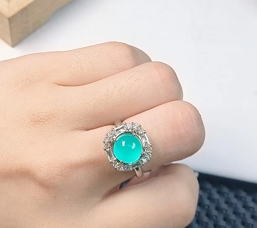 （聚宝严选）B41蓝戒指精致精美气质时尚百搭妈妈款