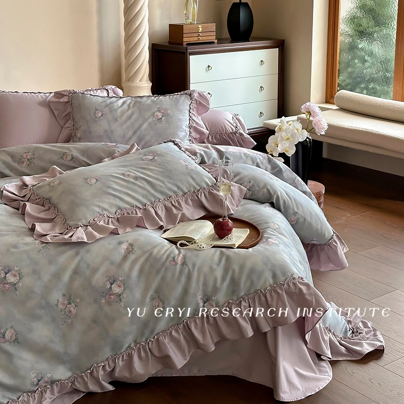 法式公主风丨100S长绒棉四件套纯棉全棉2024新款复古风高级感床品
