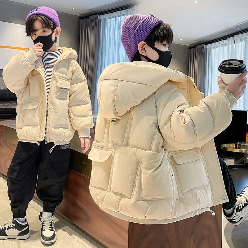 儿童装男童棉服冬装2023新款中大童加厚棉袄冬季棉棉衣外套
