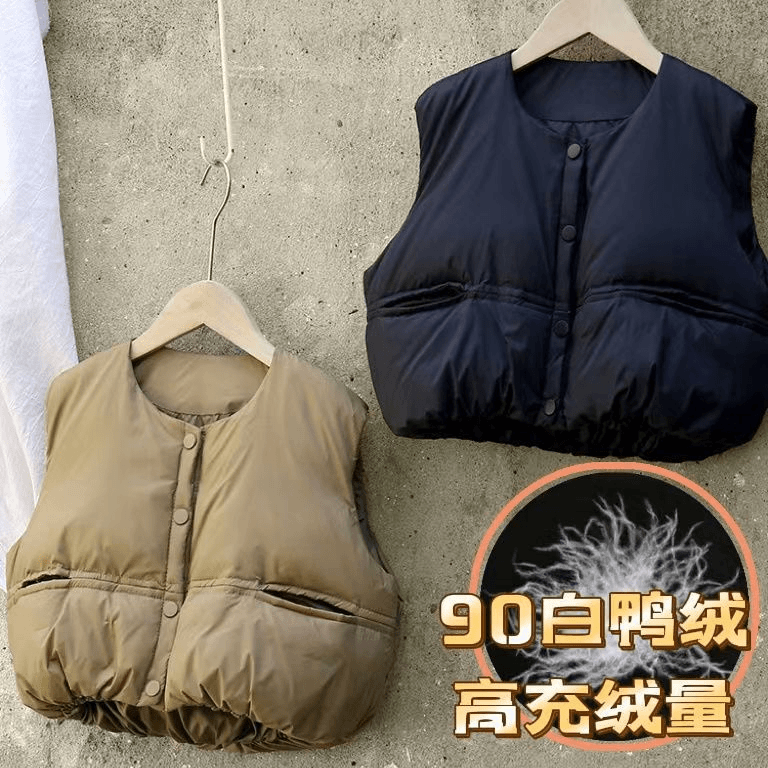 软萌圆滚滚~韩国童装2023秋冬男女童加厚保暖背心马甲面包服