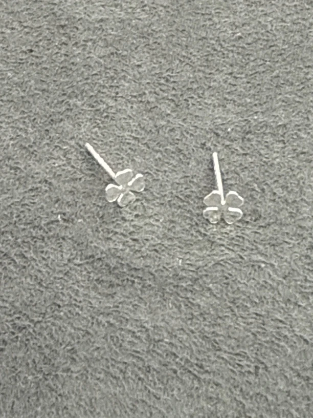 足银耳饰 四叶草耳钉一对-2419