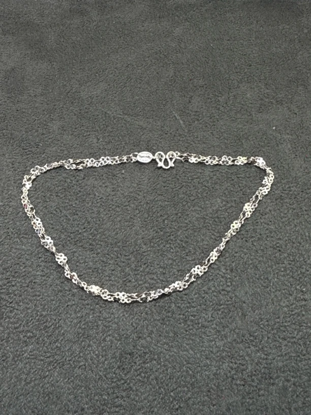 链子足银 足银八字项链-1197