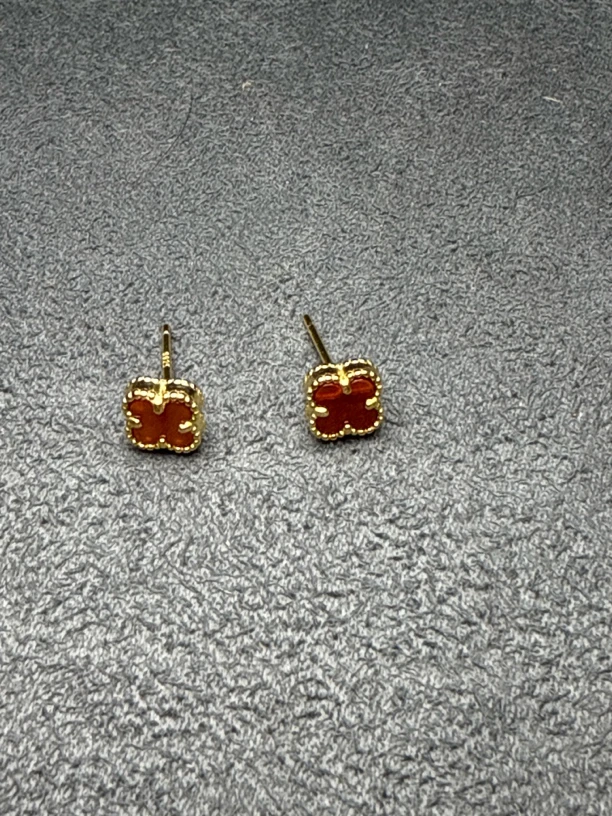 玛瑙耳钉一对-2218