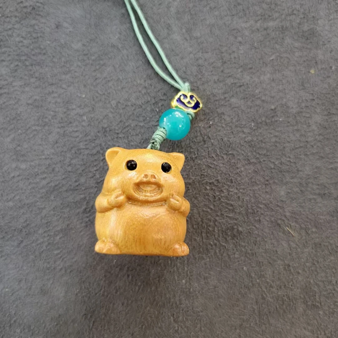 檀木十二生肖挂件一个-2244