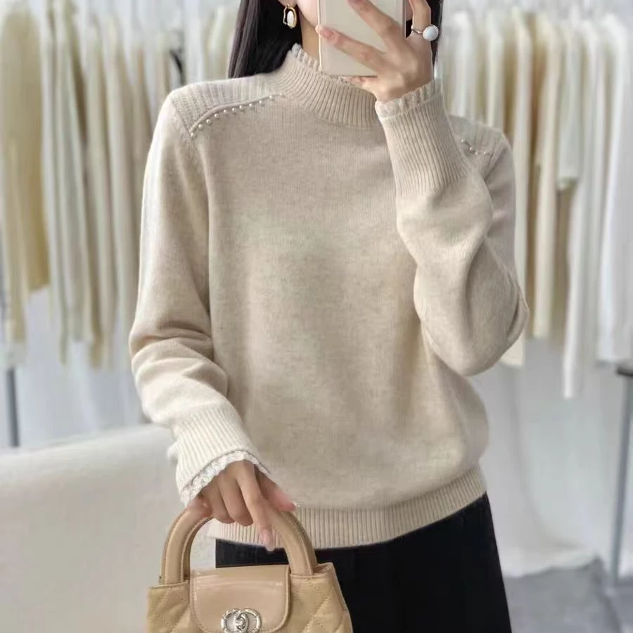 888#秋冬长袖针织衫半高领套头5 15